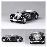 1:24 Mercedes-Benz 500K Classic Car Diecast Vintage Retro Classic Alloy Car Model