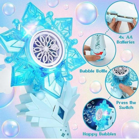 2 in 1 Princess Bubble Blower Wand Machine for Kids