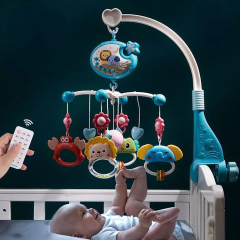 Multifunction Musical Baby Crib Mobile – Rotating Animal Bed Bell Toy for Newborns