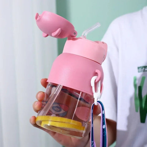 Cute Cartoon Water Bottle - 600ML Kids Sippy Drink Bottle