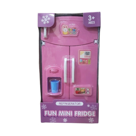 New Fun Mini Fridge Refrigerator Toy Set For Kids 3 Years - Pink