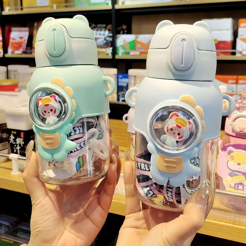Cute Cartoon Water Bottle - 600ML Kids Sippy Drink Bottle
