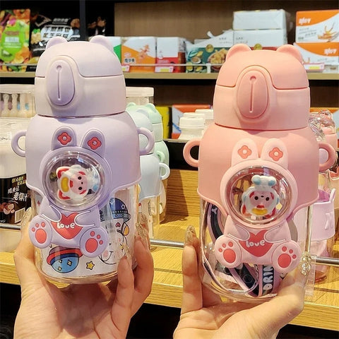 Cute Cartoon Water Bottle - 600ML Kids Sippy Drink Bottle