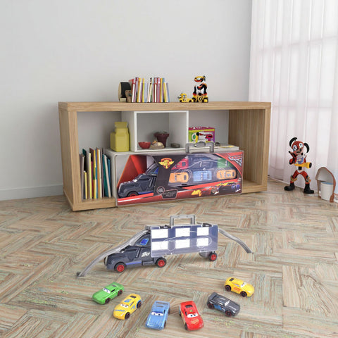 Kids Alloy Car Toys Diecast Set Pretend Play Tralier Vehicle Sliding Car Toy Set