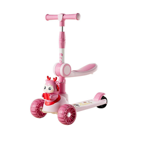 3 Wheels Kids Kick Scooter with Seat