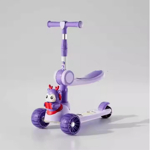 3 Wheels Kids Kick Scooter with Seat