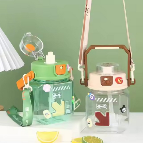 Cartoon Cube Sugar Plastic Water Bottle