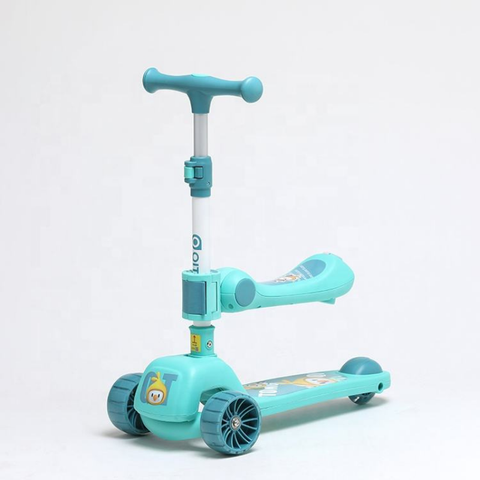 2-in-1 Kids 3-Wheel Luminous Kick Scooter