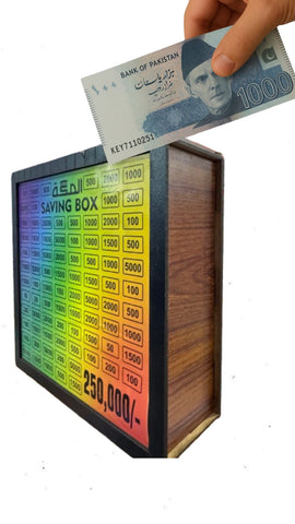 Golden Umrah Saving Wooden Box