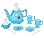 Disney Frozen Tea Party Set Bundle ~ 13 Piece Tea Set with Frozen Tea Cups, Saucers, and Tea Kettle Plus Stickers (Frozen Teapot Sets for Girls)