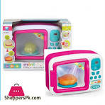 Mini Microwave Oven Toy Household Appliances Set with Light Effects and Accessories - 11 Pcs Food Pretend Play Set
